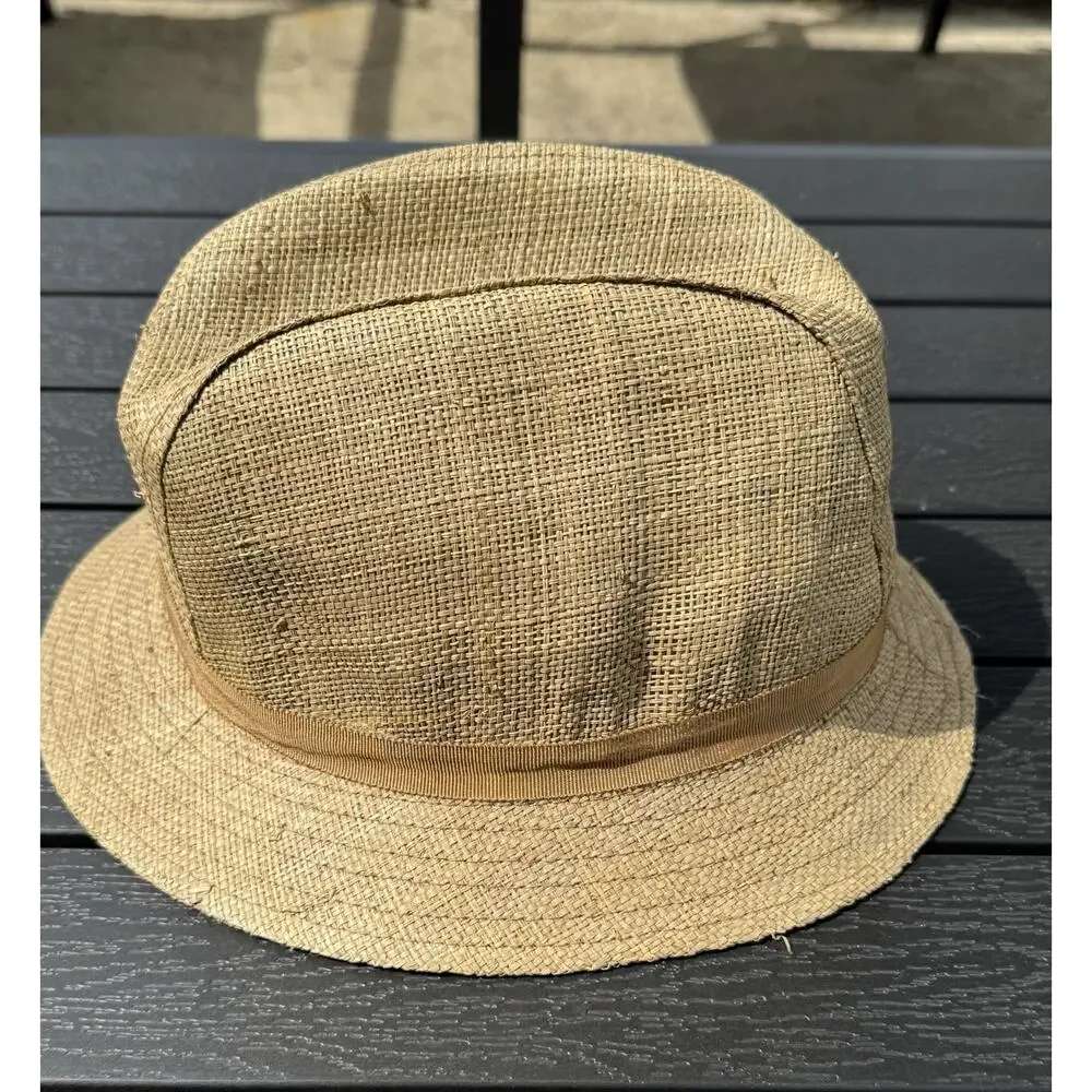 Tory Burch Straw Fedora Hat Lightweight Women's Woven
